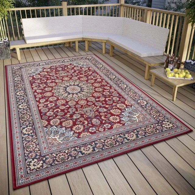 flycarpets Flair Binnen & Buitenkleed Vloerkleed Kadi Oosters Motief - Rood / Blauw - 160x235 cm
