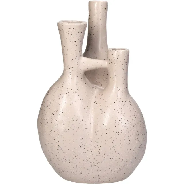 HD Collection Vaas Modern - Keramiek - Ivoorwit - 18x29x18 cm (BxHxD) Transparant