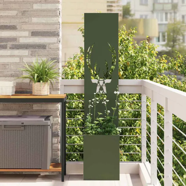 vidaXL Tuin Privacy Screen Dierenprint Olijfgroen 32 x 32 x 150 cm