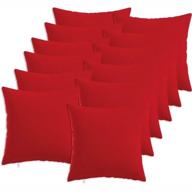 vidaXL Dekenkussen - 12 - st - HEERLEN - Rood - 40 - x - 40 - cm - Stof