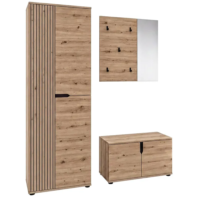 Furnilux Keno Garderobecombinatie 3-delig 160 cm in Artisan Eiken Artisan Eiche Nachbildung