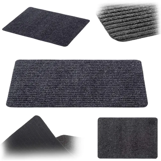 KADAX Antislip Vuilvangmat voor Binnen en Buiten, Weerbestendige Deurmat voor Entree en Huisdeur (Grijs, 70 x 50 cm) Zwart