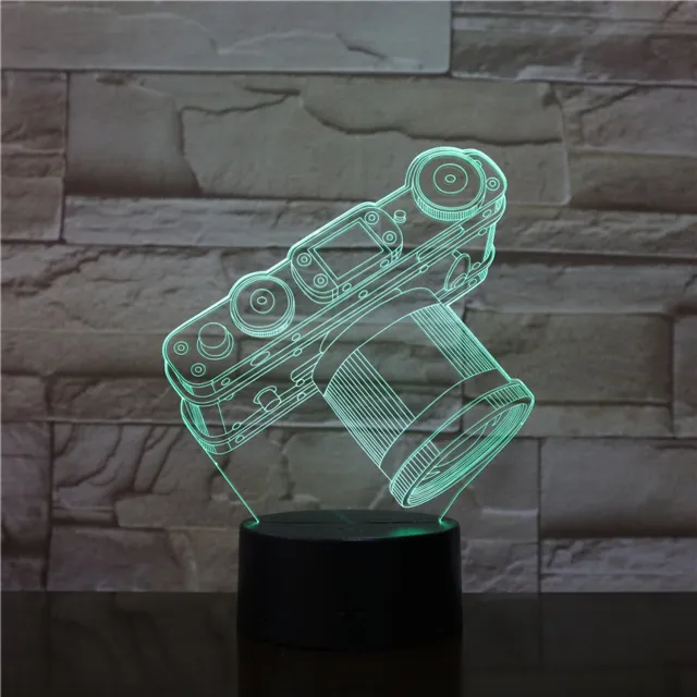 MC Living 3D Led Lamp Met Gravering - RGB 7 Kleuren - Fotocamera