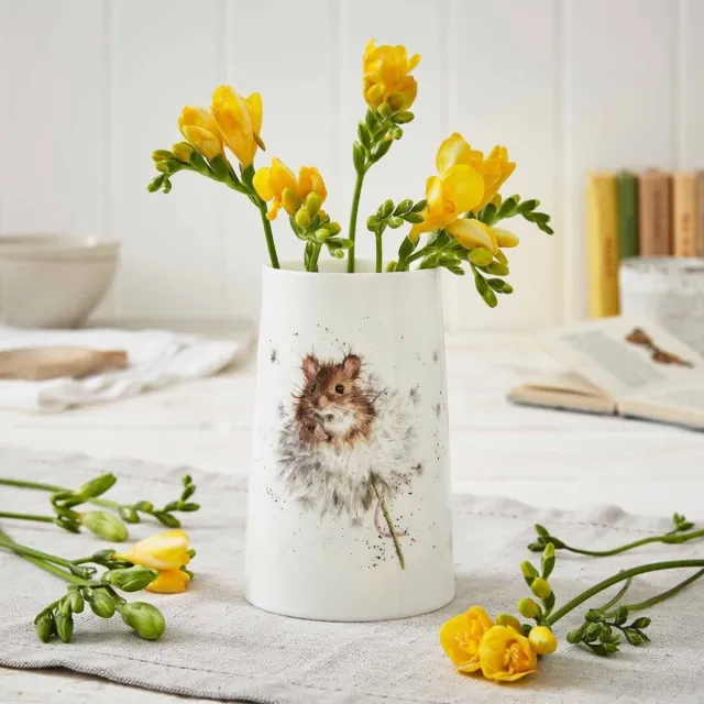 Wrendale Designs - Vaas - Country Mice Ecru