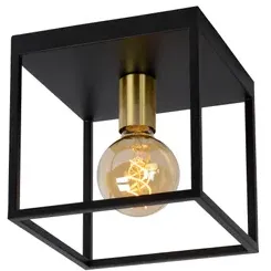 Lucide Plafondlamp Ruben Zwart Goud