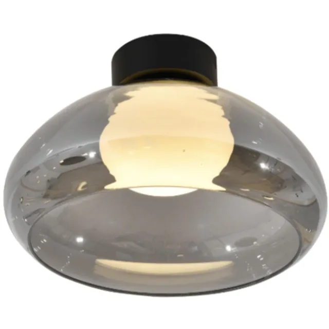 KOSILUM Théoria - Plafondlamp - Gerookt grijs en wit - Metaal en glas
