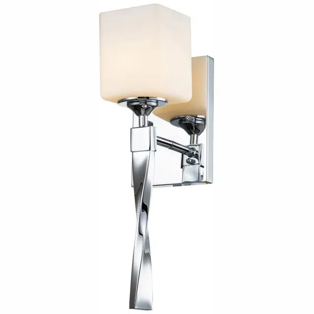 Licht Erlebnisse Licht-Erlebnisse - Kilda - Wandlamp - IP44 - 3000K - 300lm - G9 - van - Staal opaal glas - in - Gepolijst chroom wit - Wandlamp Badkamer Gepolijst chroom|wit