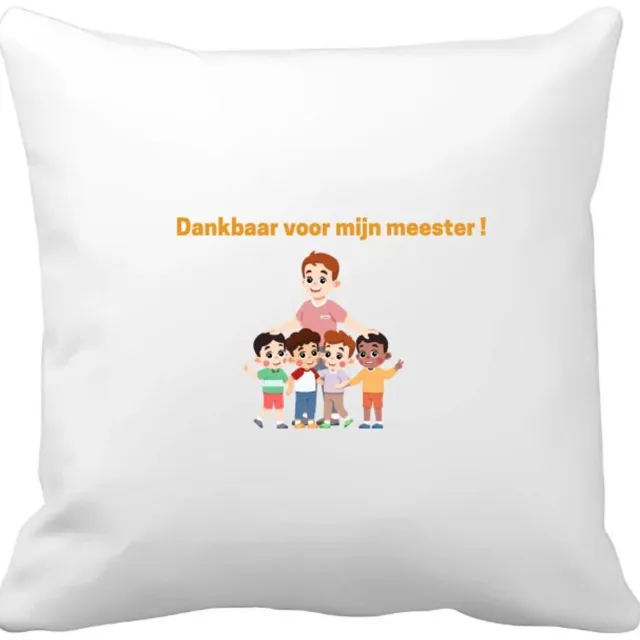 Akyol dankbaar voor mijn meester Kussen hoes - Meester - leraar - verjaardag - cadeautje voor meester - meester artikelen - kado - geschenk - gift - verjaardagscadeau - meesterdag - 40 bij 40 cm Multicolor