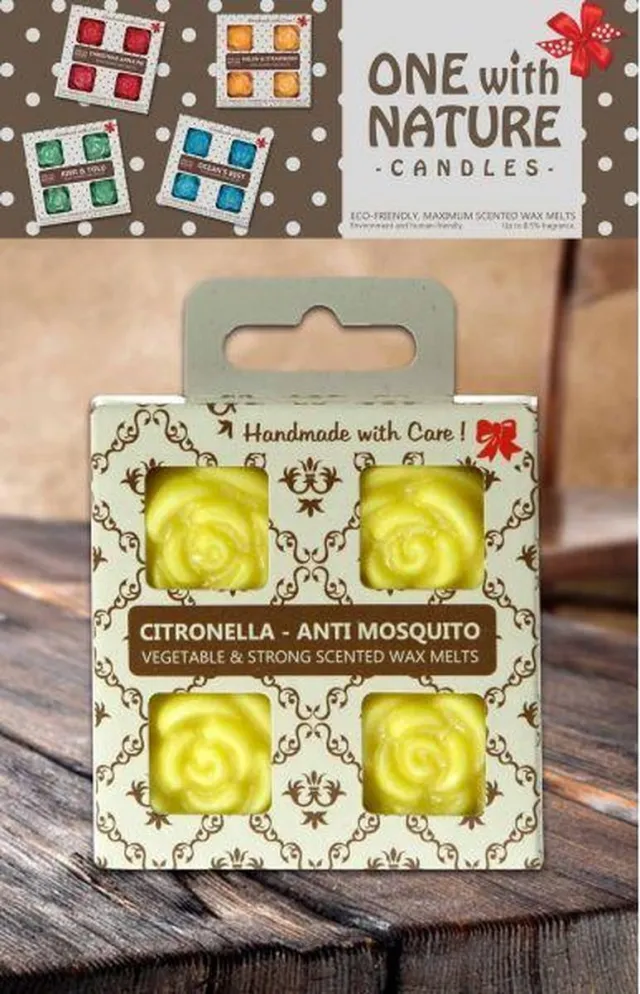 O.W.N. Candles 4 Scented Wax Melts Citronella geel