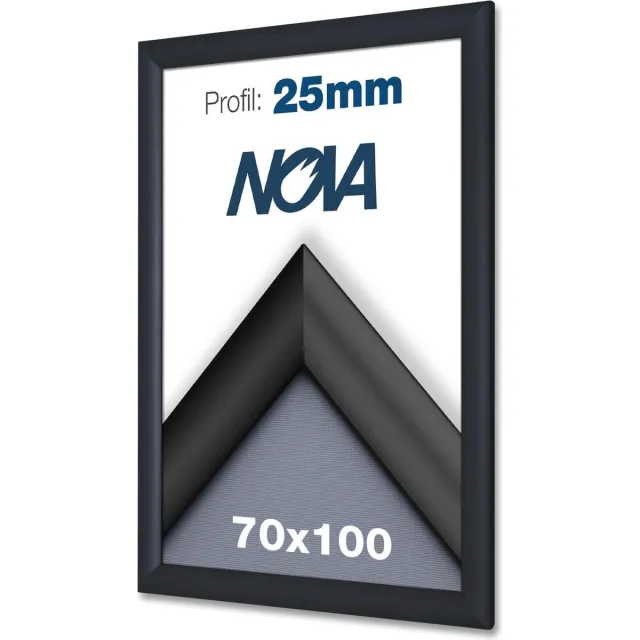 Nova 3 PACK Nova Kliklijsten B1 70 x 100 cm aluminium zwart – wissellijst - posterlijst