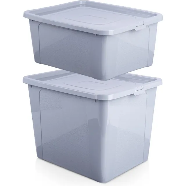 vilde Opbergbox 20 / 30 l 2 stuks - Opbergdoos - Opslag Container grijs