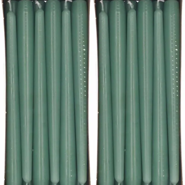 Enlightening Candles Dinerkaarsen - 24x stuks - groen - 8 branduren - 25 cm - kandelaar kaarsen - sfeerkaarsen