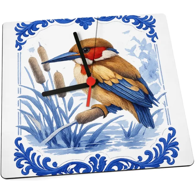 Mr Cadeautjes Klok 19 x 19 - design Elegante zeedier-illustratie met porseleinen rand | cadeau Wit