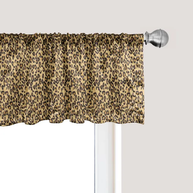 ABAKUHAUS Luipaard Raamvalletje, Gordijnvalletje voor Keuken en Slaapkamer met Tunnelzoom, 137 cm x 30 cm, Pastelbruin Pastelbruin Bruin
