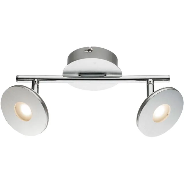 Globo Lighting Plafondspot zwenkbare spot strip 2 vlammen spot zilver, aluminium opaal, LED 6W 420Lm warm wit, HxD 14,2x25,4 cm