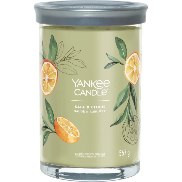 Yankee Candle Sage & Citrus Large Tumbler Geurkaars - 100 branduren - twee lonten Groen
