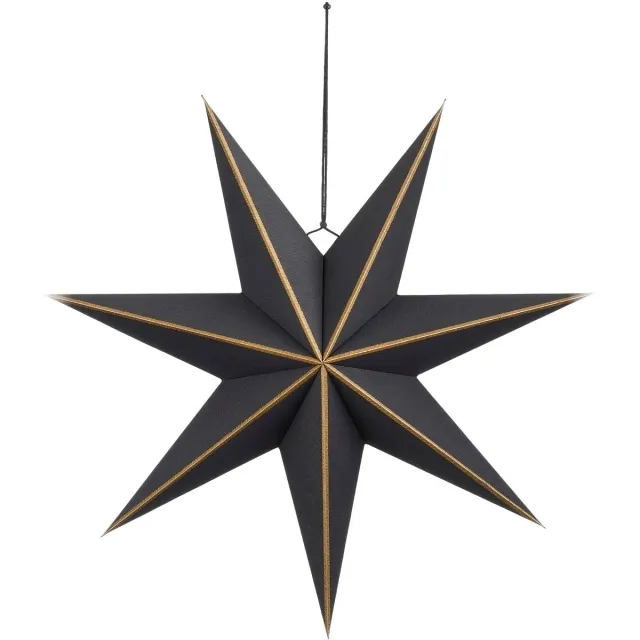 Mica Decorations Ster Hangend Kerstdecoratie - H18 x Ø60 cm - Papier - Zwart