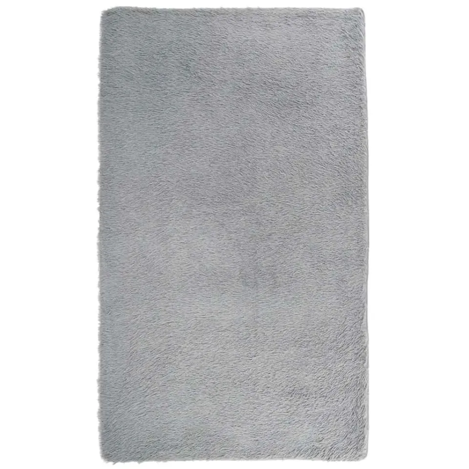 vidaXL Hoogpolig vloerkleed NAVARRA 60x100 cm polyester lichtgrijs grijs