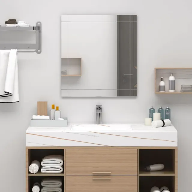 vidaXL Wandspiegel 100x60 cm glas Zilver