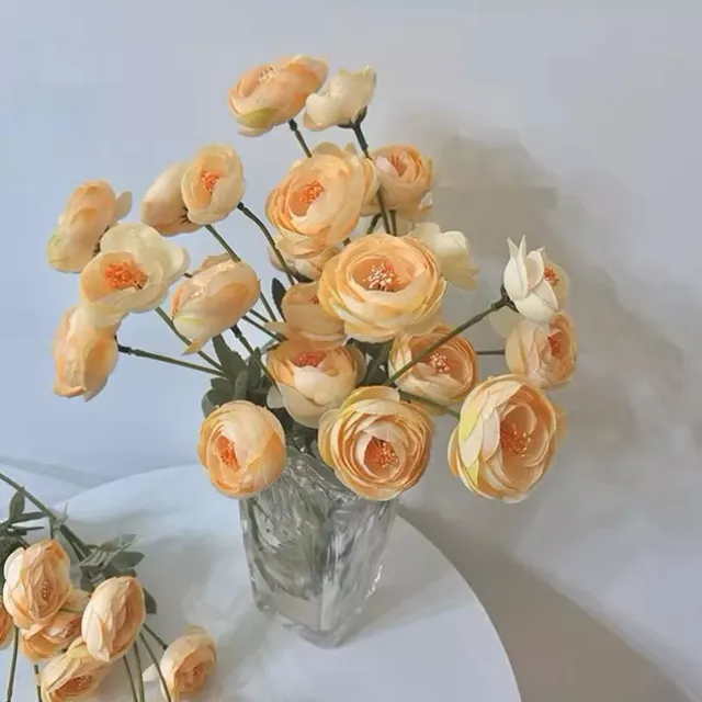 Sasanqua Zijden Boeket Sasanqua Boeket – 80cm hoog – 10 stelen - doe-het-zelf boeket – DIY – alle kunstbloemen los geleverd – Lente – multi color – Kunstbloemen - nep bloemen - nepbloemen - kunstplanten Champagne