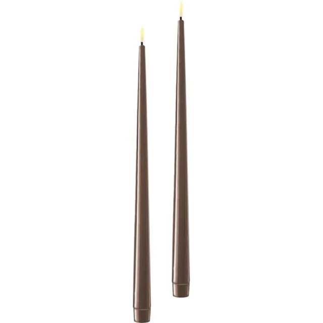 Deluxe Homeart Led Kaars Mokka 2.2 x 38.0 cm (2 Shiny Dinner Candles)