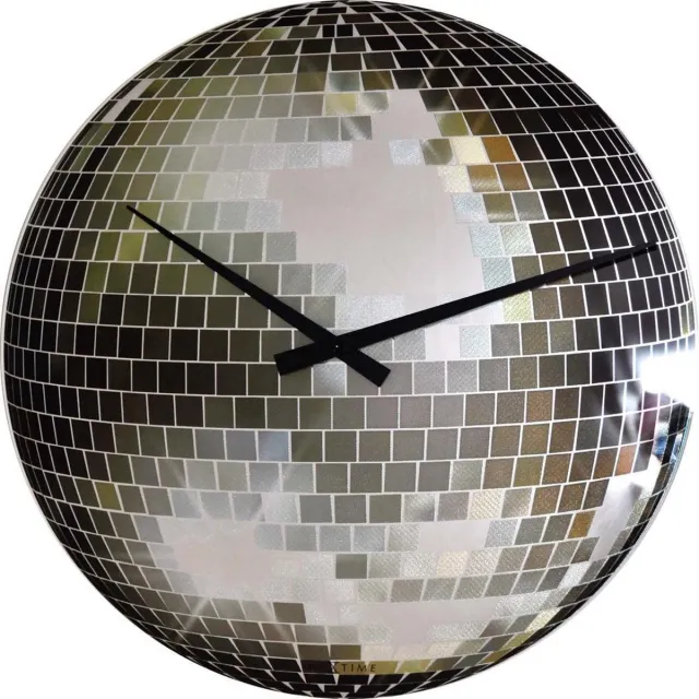 NeXtime Small Disco wandklok zilver - NeXtime