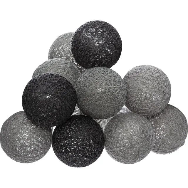 Atmosphera Lichtslinger - 10 verlichte balletjes/bollen - multi kleuren mix - 165 cm - batterijen