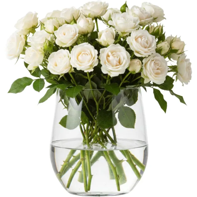 Hakbijl Glass Vaas Tony - transparant - 19 x 15 cm - glas - home-basics - bloemen vazen