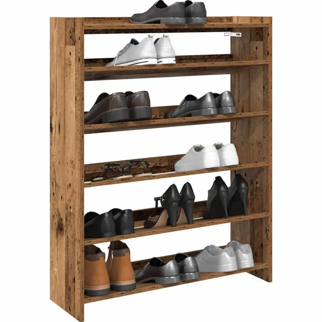 vidaXL Schoenenrek 80x25x100 cm bewerkt hout oud houtkleurig Bruin