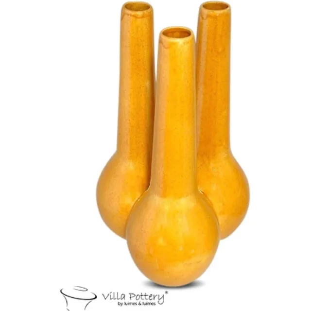 Irishflowers Vaas - Villa Pottery - Decoratie - Woondecoratie - Keramiek - Flowerpower 4_1 Yellow Reactive Geel