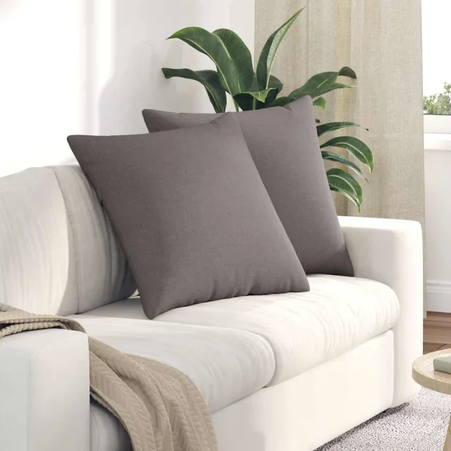 vidaXL Sofa Kussens 2 st Stof Taupe 80 x 80 cm