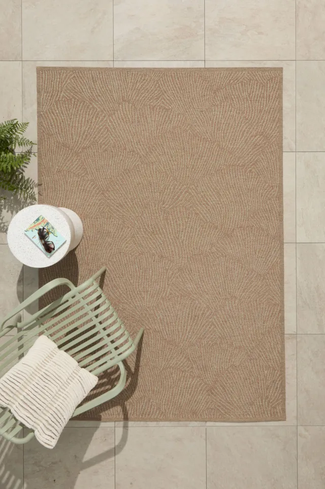 NOUS Living binnen- en buitenvloerkleed beige/terra, foto 2