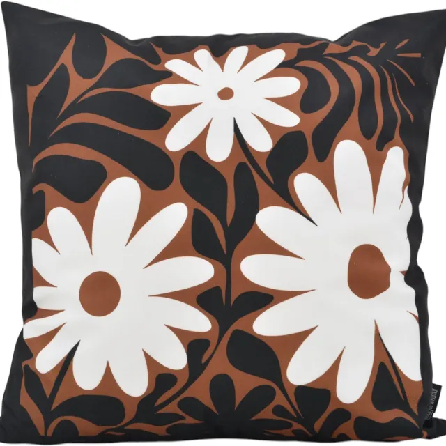 Gek op Kussens! Abstract Daisies Kussenhoes | 45 x 45 cm | Katoen/Polyester bruin