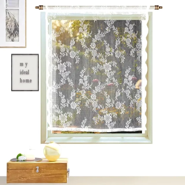 Ibenzoa Elegante Witte Vitrage Voor Keuken en Woonkamer - Halftransparante Gordijnen