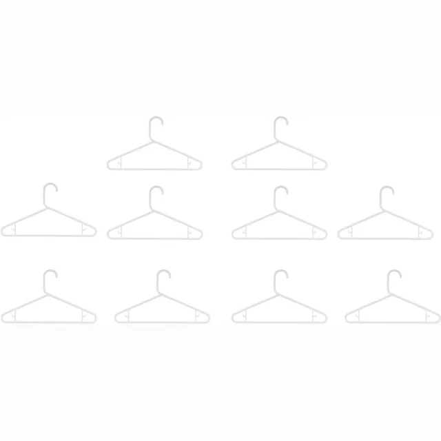 Alpina Kledinghangers - Set van 10 Stuks - Kunststof - Anti-Slip - Wit - Afmeting 39,6 x 22,6 x 4,5 cm - Kledinghanger voor Kast - Broekenhanger - Ruimtebesparend en Stevig Model
