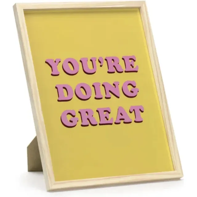 Party-Decoration Houten Frame - You're Doing Great - 30 x 40 cm Multikleur