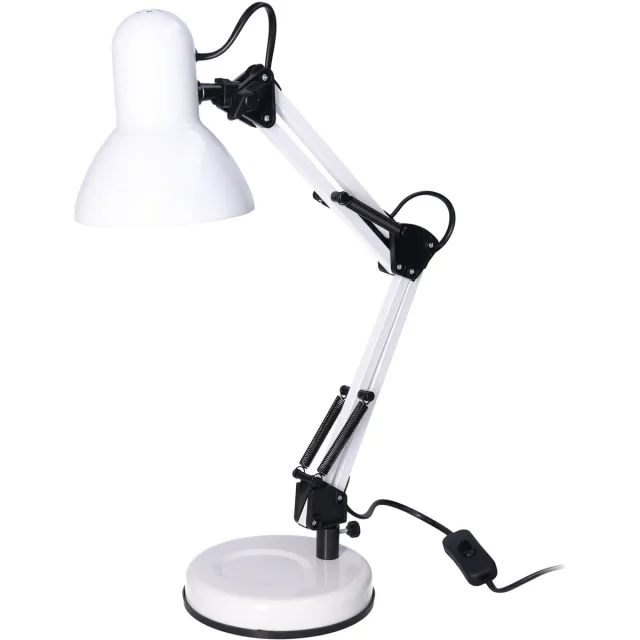 Gerimport bureaulamp / Tafellamp - 37 x 15 x 42 cm - wit - Buigbare leeslamp - bureaulampen