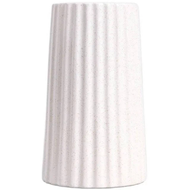 Homla Vase - NOVO - ceramic fluted ecru - 11.5x19.5 cm