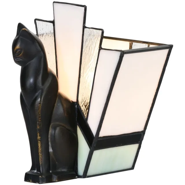 Coloured by Art Tiffany lamp/sculptuur Art Deco Kat - Art Deco Trade Zwart