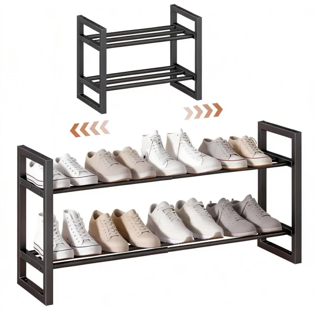 Duraxl Schoenenrek - Uitschuifbaar 45 tot 83 cm - Metaal - Zwart