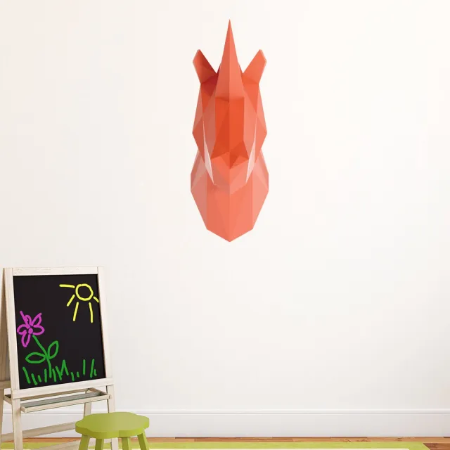 Ambiance Sticker 3D origami sticker roze eenhoorn 50 x 20 cm Multi color