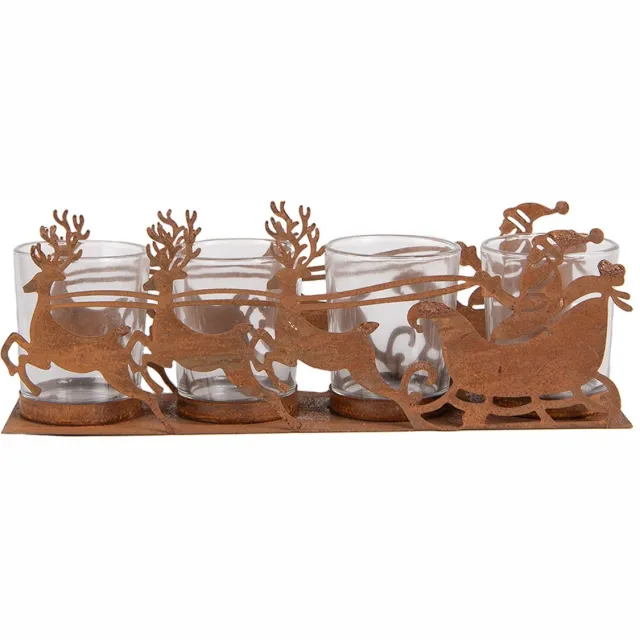 Clayre & Eef Waxinelichthouder 25x8x8 cm Bruin Metaal