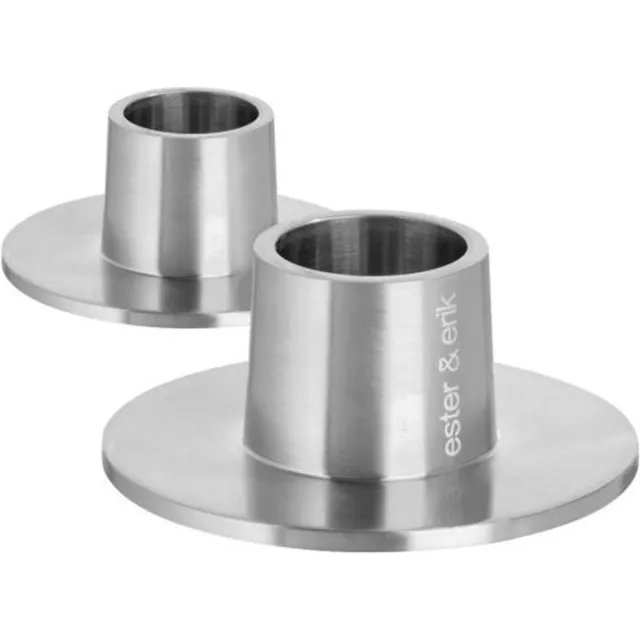 Ester & Erik kandelaar medium silver matt