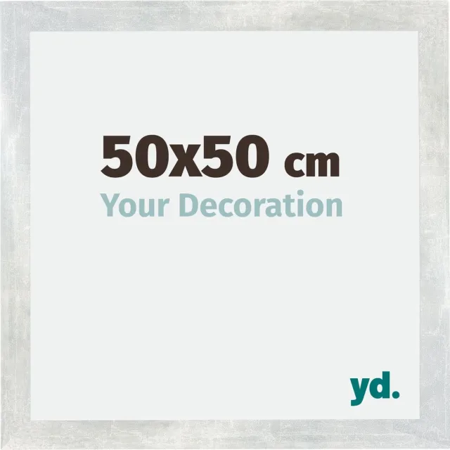 yd. Your Decoration - Fotolijst 50x50 cm - MDF - Zilver Glanzend Vintage - Mura