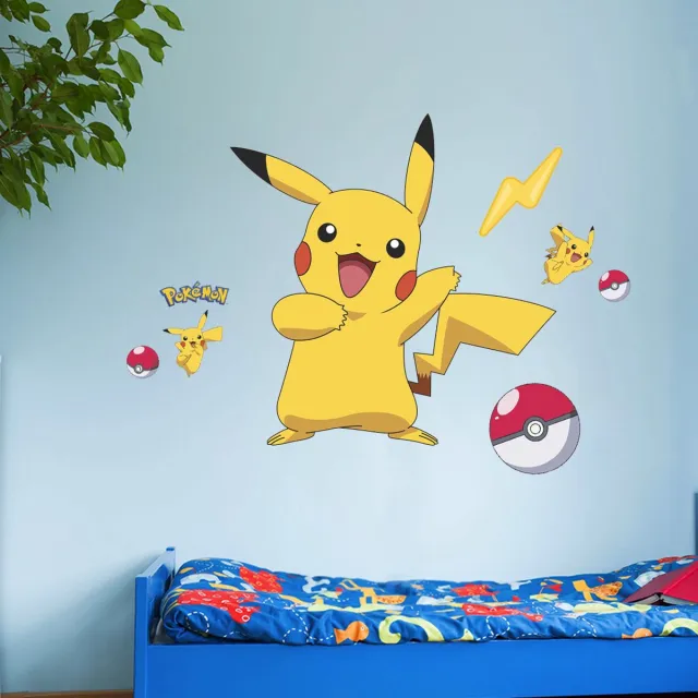 Plakkers Pokémon Pikachu muursticker set Full color
