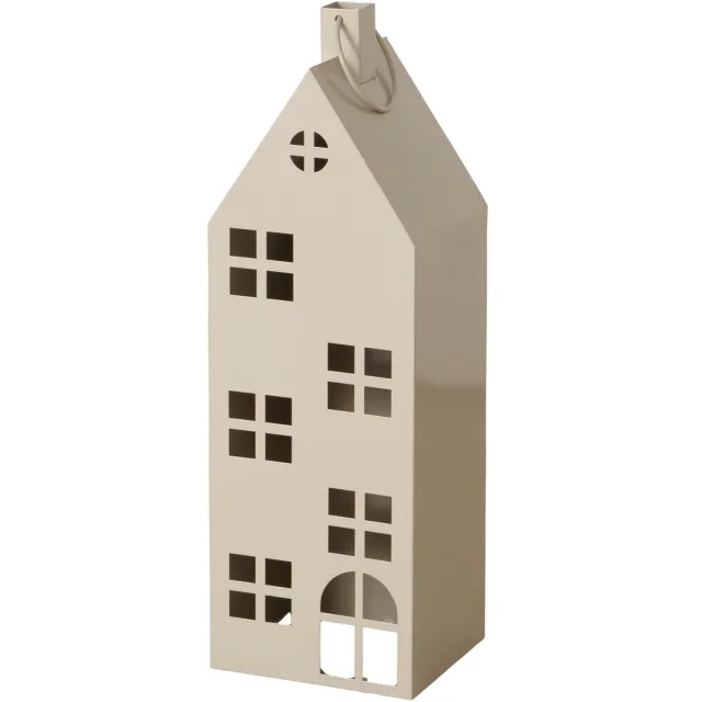 Boltze Home lantaarn gepoedercoat metaal alba huis 21x18x65cm beige