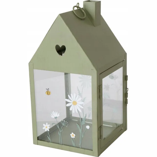 Boltze metalen huislantaarn Medaus - geel, hoogte 27 cm, decoratief Groen