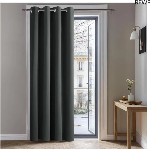 RFWR Warmte-isolerende verduisteringsgordijnen voor woonkamer en slaapkamer - Modern design met oogjes 140 x 290 cm - Donkergrijs