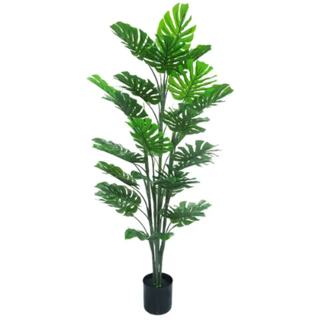 NeverLeafs Monstera kunstplant - 140 cm - Tropisch Zuid-Amerika gebloemd