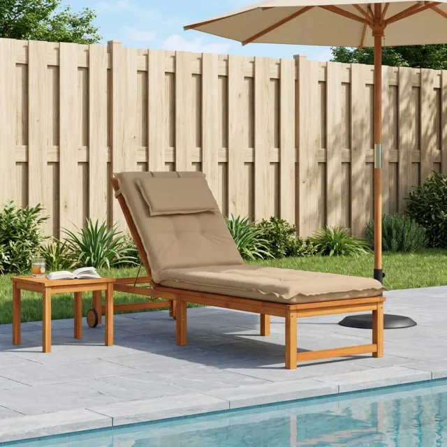 vidaXL Ligstoel Kussen GEMERT 100% Polyester Zand 190 x 60 x 9 cm